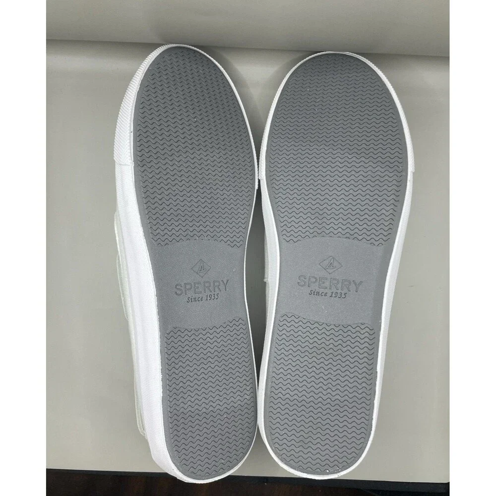 Sperry Bahama Washed Twill Boat Mens 13 M White STS24259 New In Box